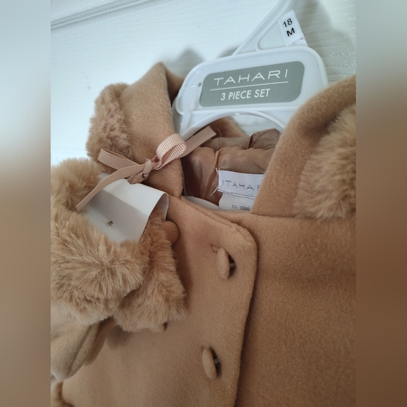 Sold NWT tahari baby peacoat and mittens set - Picture 3 of 7